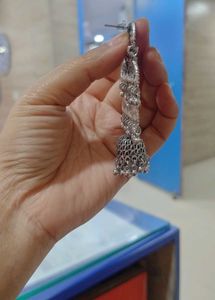 Oxidized Silver Jhumka Earrings