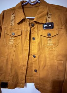 Stylish Brown Distressed Denim Jacket