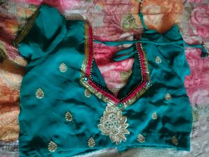 Elegant Teal Embroidered Saree