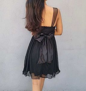 Elegant Black Chiffon Dress