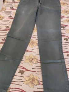 Olive Green Straight Fit Pants