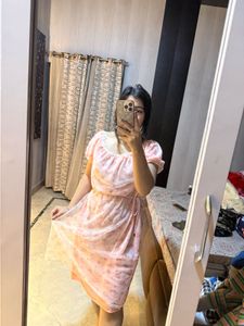 Cute Pink Floral Mini Dress🦋🎀