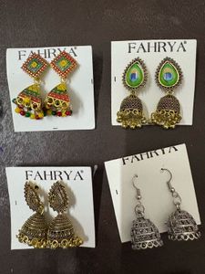 Assorted Jhumka Earrings Set Of 8