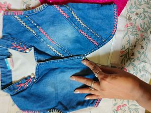 Cute Girls Denim &amp; Sequins Vests