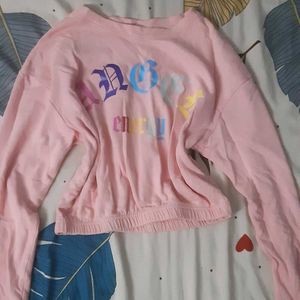 Pink Angel Energy Crop Oversized Sweatshirt
