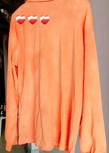 Men's Orange Long Sleeve Polo