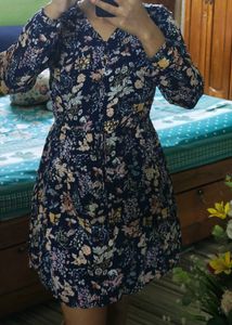 Floral Print Long Sleeve Dress