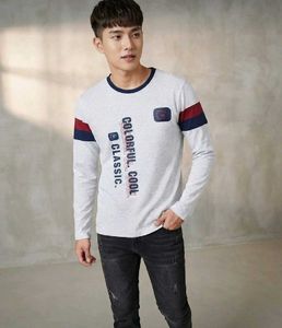 Korean stylish unisex casual grey sweatshirt