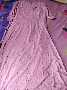 Cute Pink Polka Dot Maxi Dress
