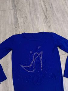 Blue Shoe Print Sweater