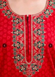 Beautiful Red Embroidered Kurta