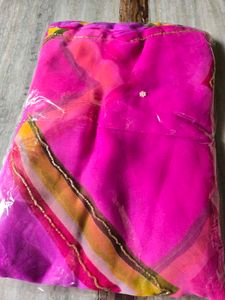Vibrant Pink Georgette Saree