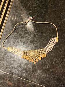 Elegant Pearl and Stone Choker Necklace