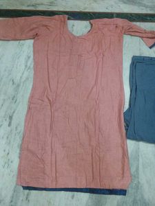 Pink Kurta with Blue Salwar