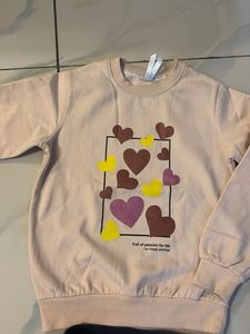 Cute Heart Print Sweatshirt &amp; Jogger Set