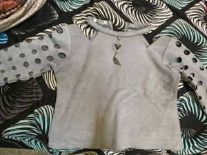 Grey Cut-Out Sleeve Top