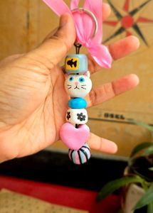 Cute Cat & Heart Keychain
