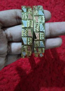Stylish Tricolor Gold Plated Bangles