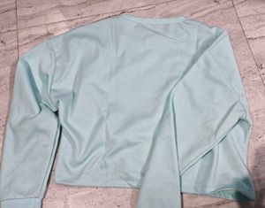 Pastel Blue Cropped Sweatshirt