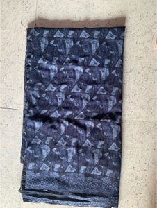Stylish Blue Geometric Print Saree