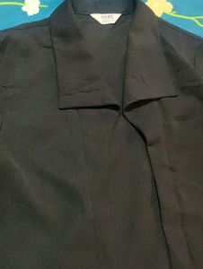 Black Bal Collar Buttonless Blazer