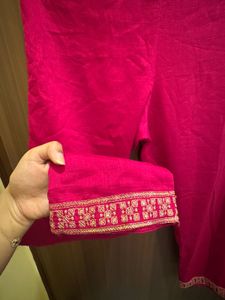 Embroidered Pink Kurta Set