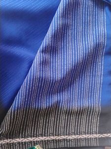 Royal Blue &amp; Black Saree