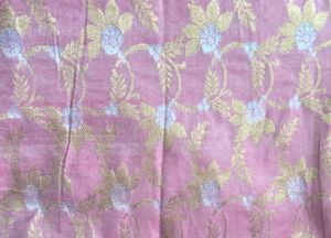 Pink &amp; Gold Floral Saree ( with blouse