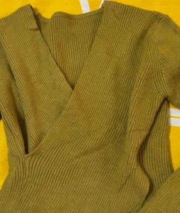 Stylish Yellow Wrap Top