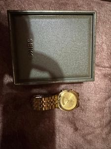 Vintage Seiko Radio Wave Control Gold Watch