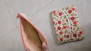 Embroidered Clutch with Chain Strap