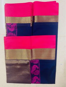 Semi Silk Jarcaud Navyblue Saree