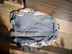 Denim &amp; Print Backpack