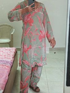 SATIN KURTA SET