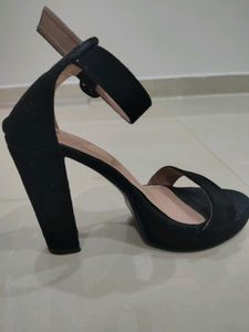 Black Suede Block Heels