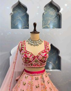 Stunning Pink Embroidered Lehenga Choli