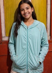 Light Blue Zip-Up Hoodie