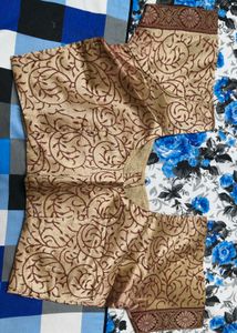 Elegant Hand Block Tussar Silk Saree with Blouse