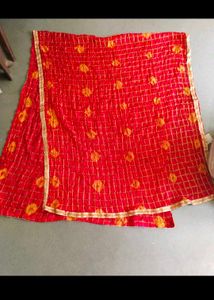 2 Red &amp; maroon Bandhani Dupatta