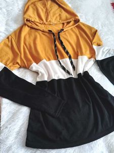 🎀Color Block Hoodie - Mustard, Black, &amp; White❣️