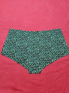 Green with Black &amp; Tan Leopard Print Panty