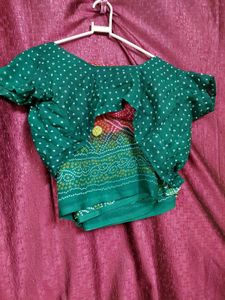 Ethnic Green Bandhani Blouse