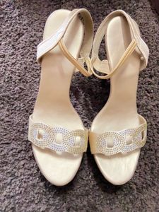 Golden Lightweight New Heels and Rhinestone Detail