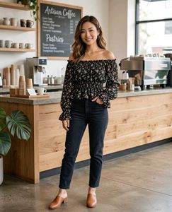 Floral Print Off-Shoulder Top