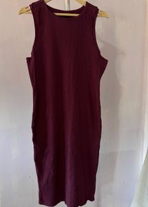 ❌Sale❌UCB Brand Burgundy Ribbed Bodycon Dress
