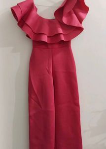 Chic Pink Ruffle Jumpsuit