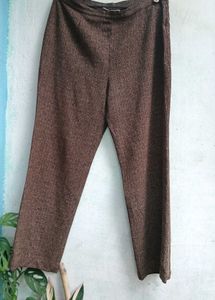 Classic Brown Textured formal  pant