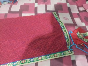 Elegant Red Paisley Saree with Embellished Border
