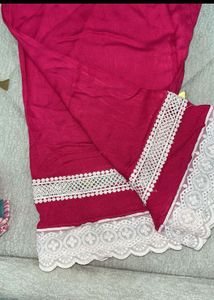 Beautiful Magenta Floral Kurta Set
