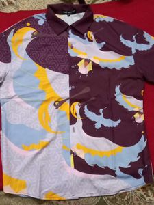 NEW SHIRT Artistic Print Button-Up good one